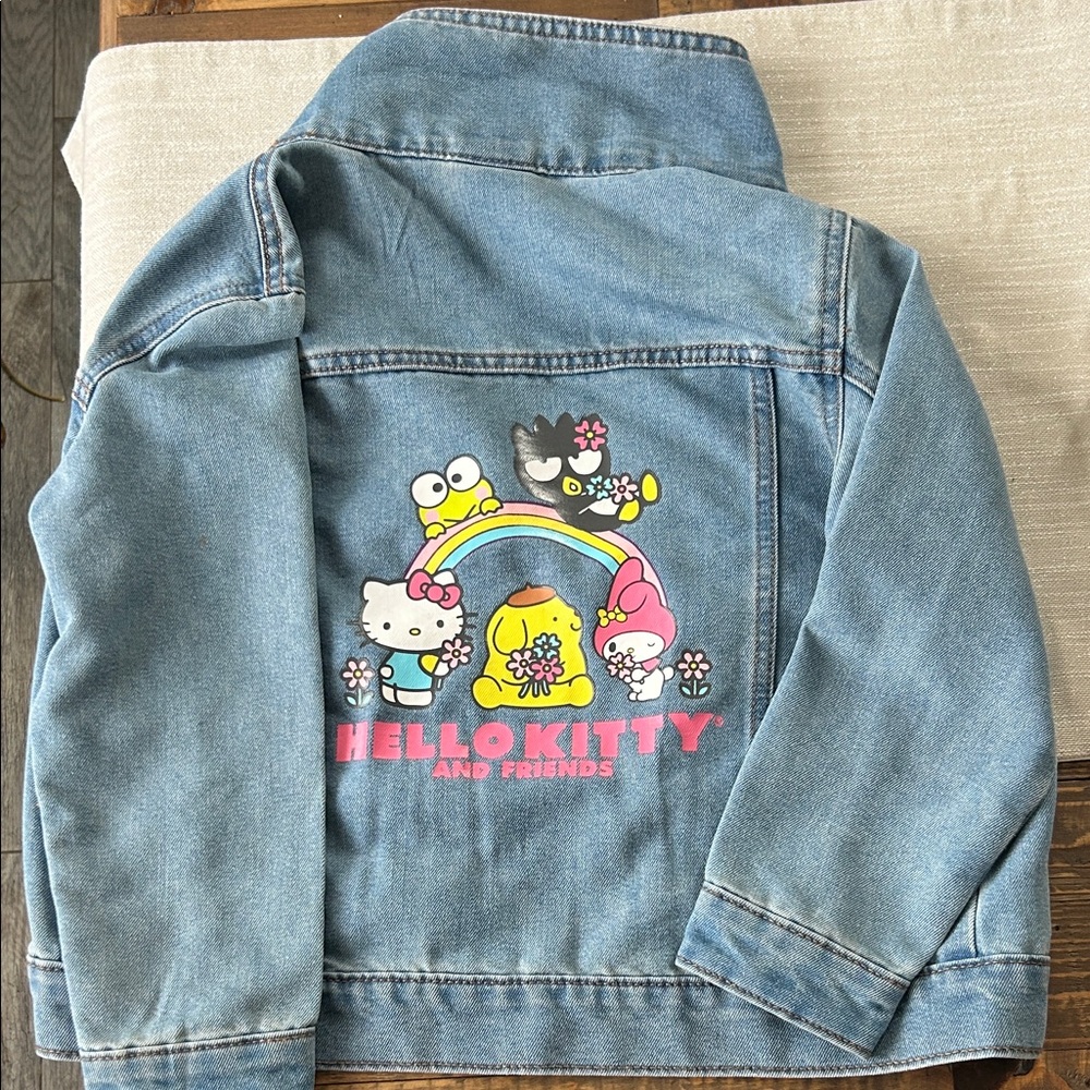 Hello Kitty Blue Denim Jacket with Colorful Print